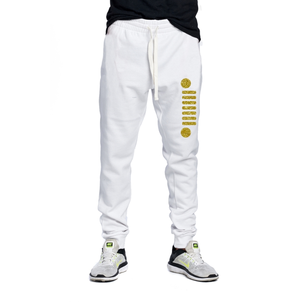 Jeep Grill Super Soft Joggers fleece sweatpants White